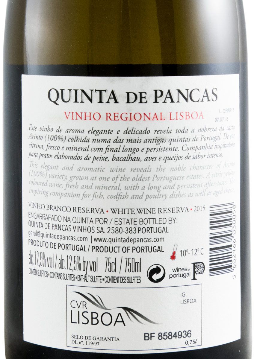 2015 Quinta de Pancas Arinto Reserva branco