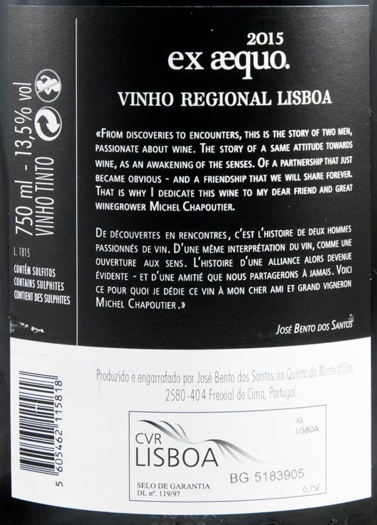 2015 Quinta do Monte d'Oiro Ex-Aequo red