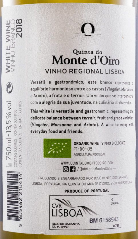 2018 Quinta do Monte d'Oiro organic white