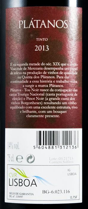 2013 Quinta dos Plátanos Tou Noir tinto