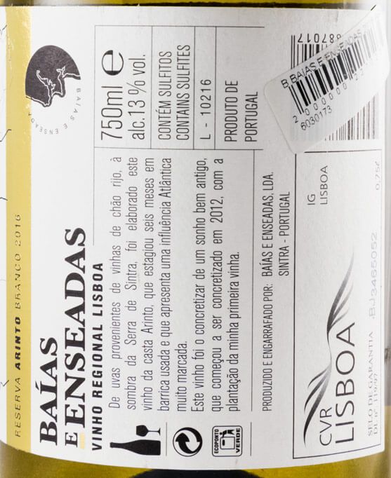 2016 Baías e Enseadas Reserva Arinto white
