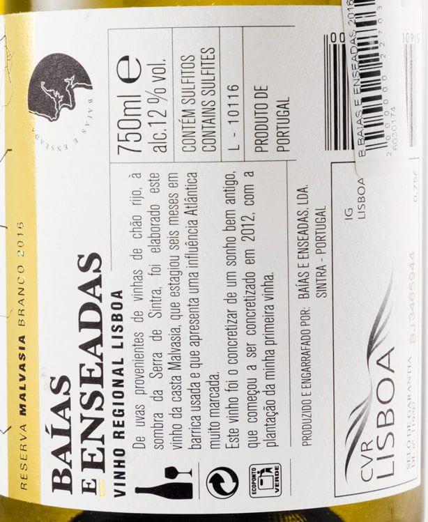 2016 Baías e Enseadas Reserva Malvasia white