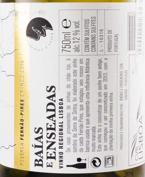 2016 Baías e Enseadas Reserva Fernão Pires branco