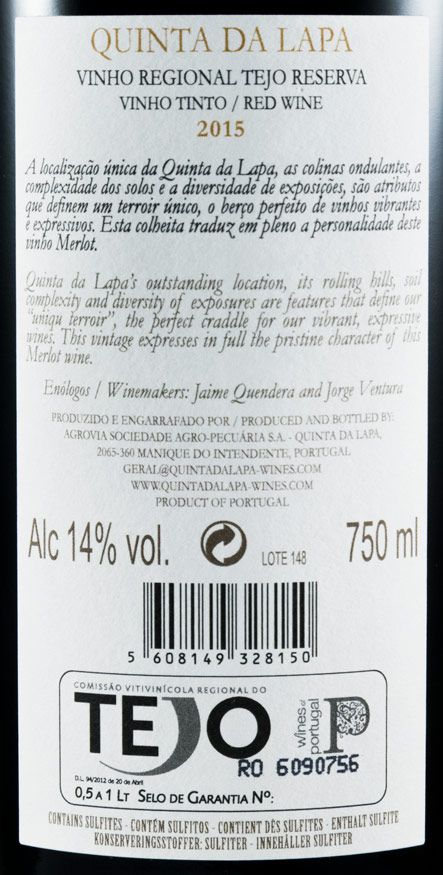 2015 Quinta da Lapa Merlot Reserva red