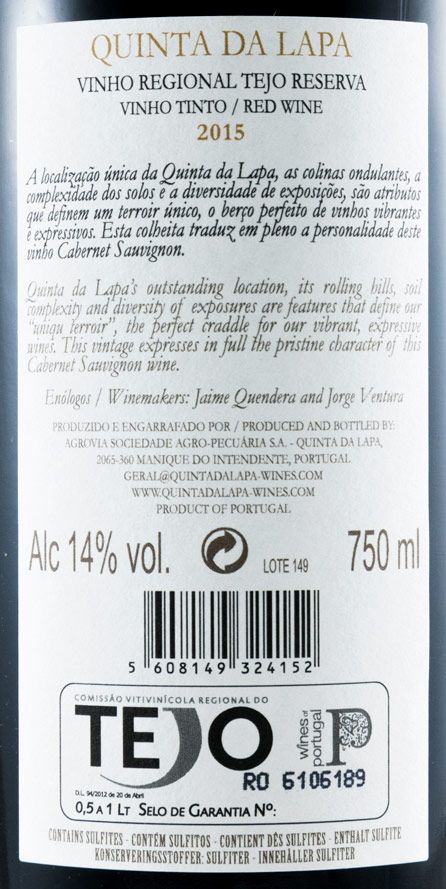 2015 Quinta da Lapa Cabernet Sauvignon Reserva tinto