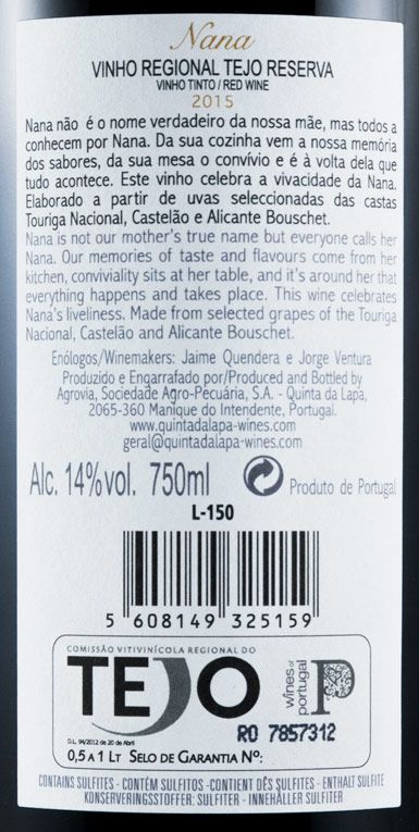 2015 Quinta da Lapa Nana Reserva tinto