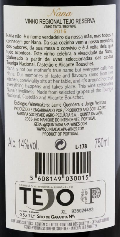 2016 Quinta da Lapa Nana Reserva tinto