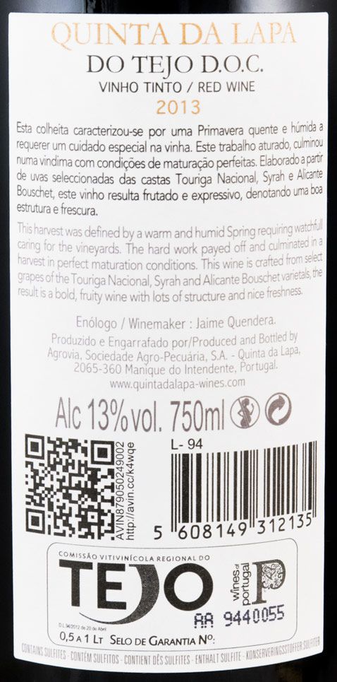 2013 Quinta da Lapa Selection red