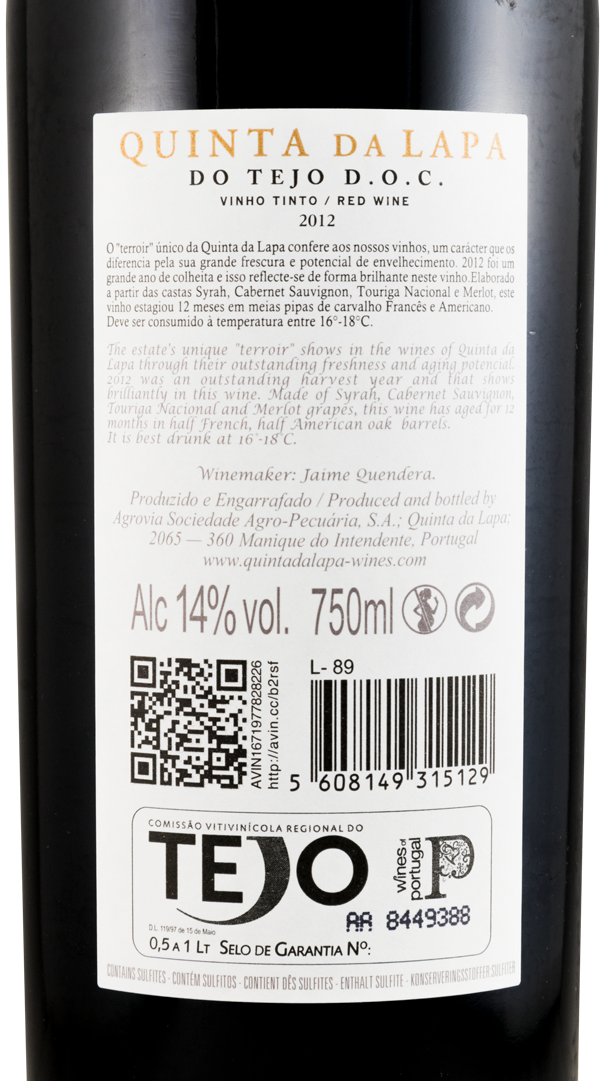 2012 Quinta da Lapa Reserva tinto