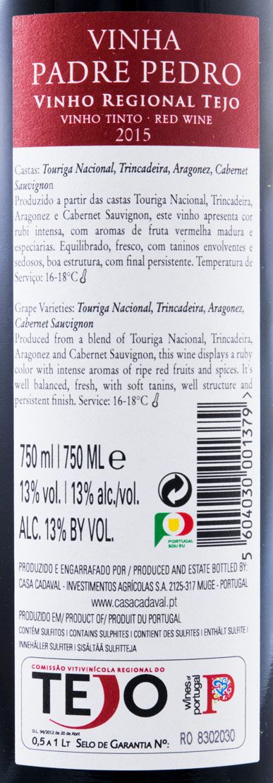 2015 Casa Cadaval Padre Pedro tinto