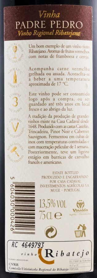2002 Casa Cadaval Padre Pedro tinto