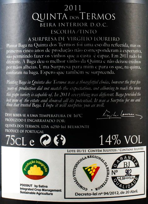 2011 Quinta dos Termos Surpresa Virgilio Loureiro tinto