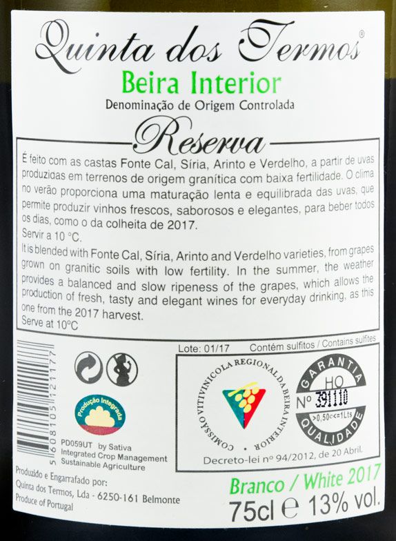 2017 Quinta dos Termos Reserva white