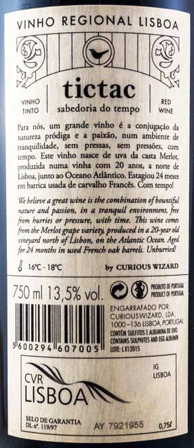 2012 Tictac Sabedoria do Tempo Merlot tinto