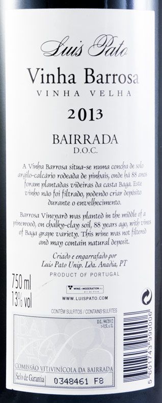 2013 Luís Pato Vinha Barrosa red