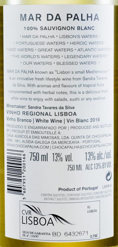 2016 Mar da Palha Sauvignon Blanc white