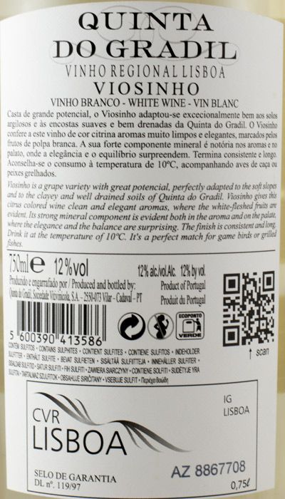 2015 Quinta do Gradil Viosinho branco
