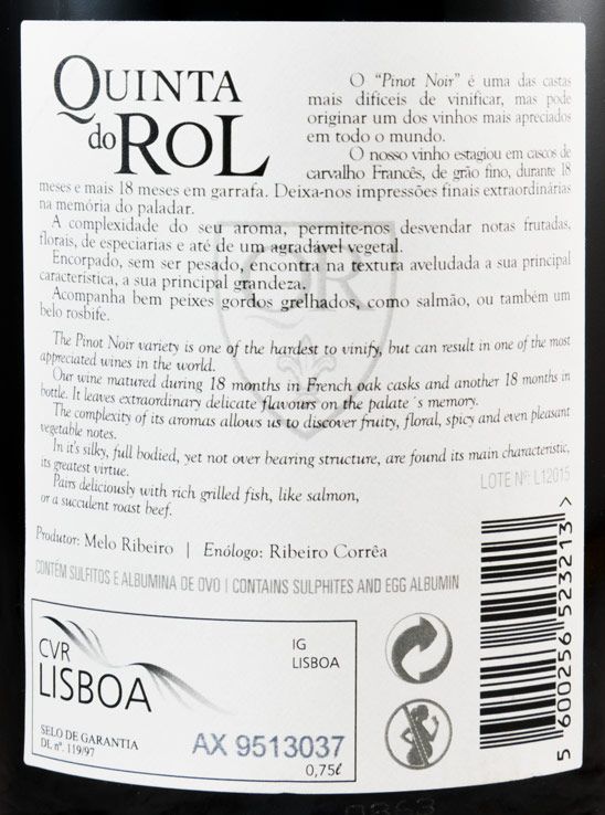 2010 Quinta do Rol Pinot Noir tinto