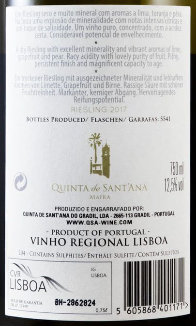 2017 Quinta de Sant'Ana Riesling branco