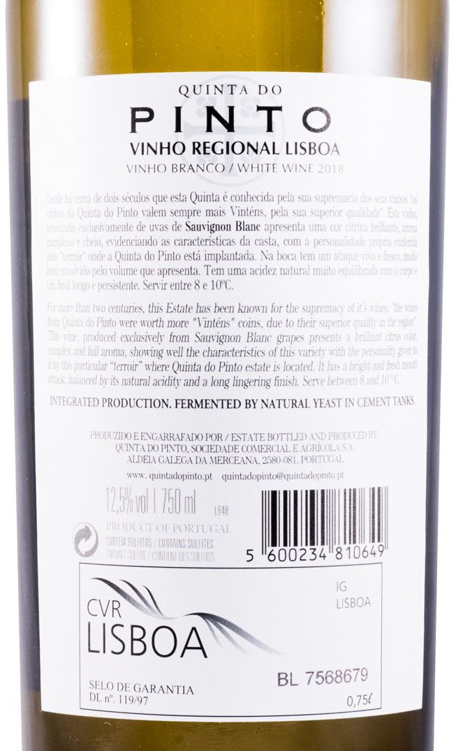 2018 Quinta do Pinto Sauvignon Blanc branco
