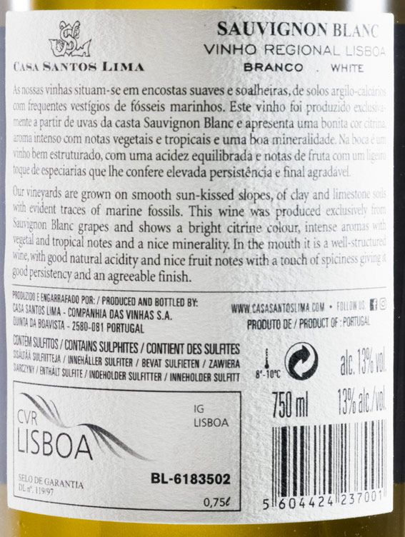 2018 Casa Santos Lima Sauvignon Blanc white