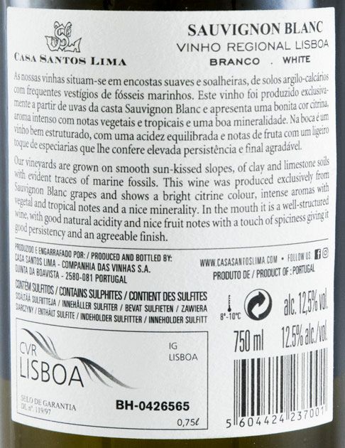2017 Casa Santos Lima Sauvignon Blanc white