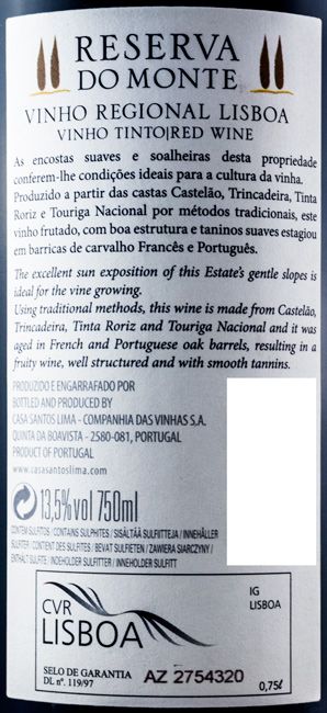 2014 Casa Santos Lima Reserva do Monte red