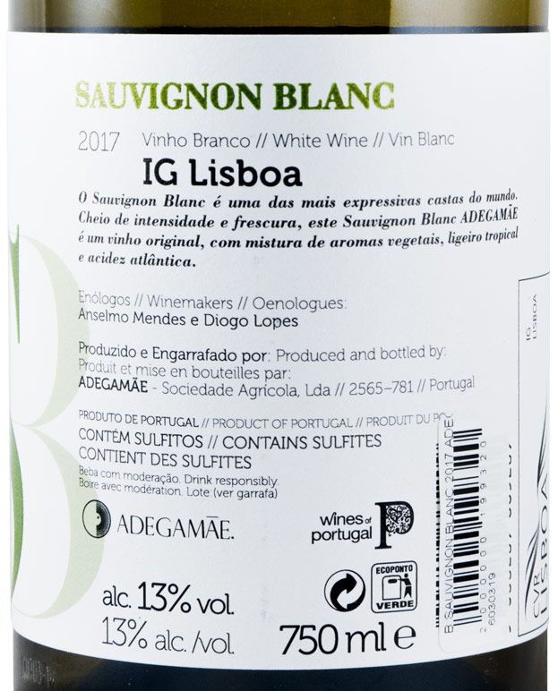 2017 Adega Mãe Sauvignon Blanc white