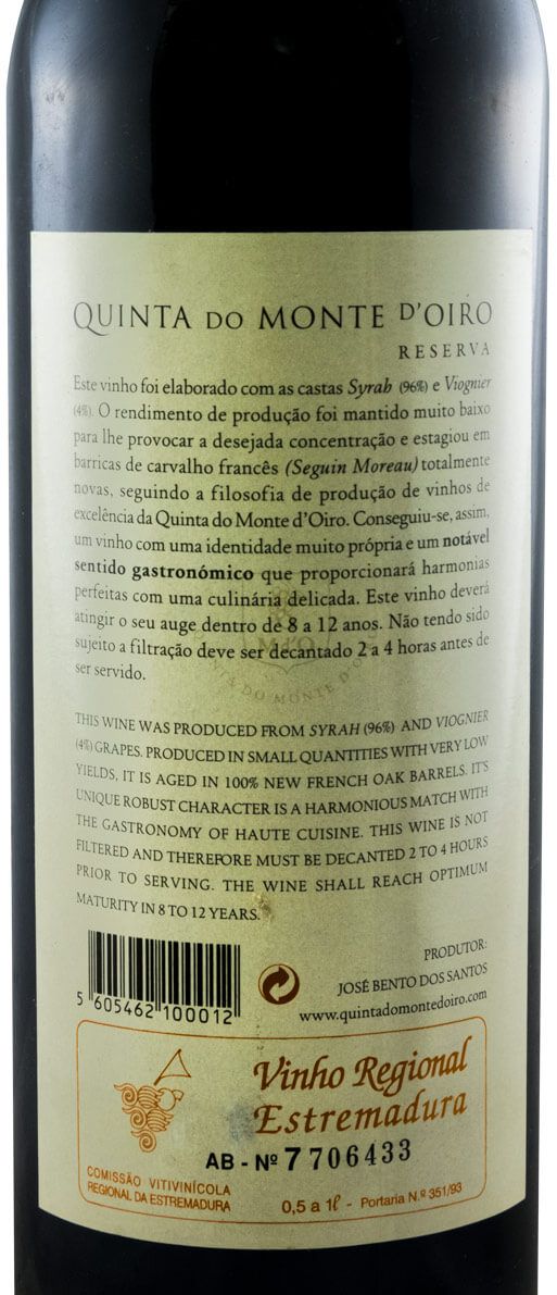 2000 Quinta do Monte d'Oiro Syrah Reserva red