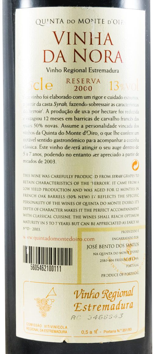2000 Quinta do Monte d'Oiro Vinha da Nora tinto