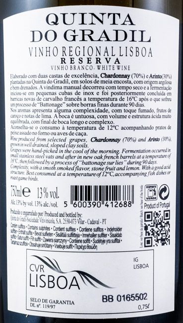 2015 Quinta do Gradil Reserva white