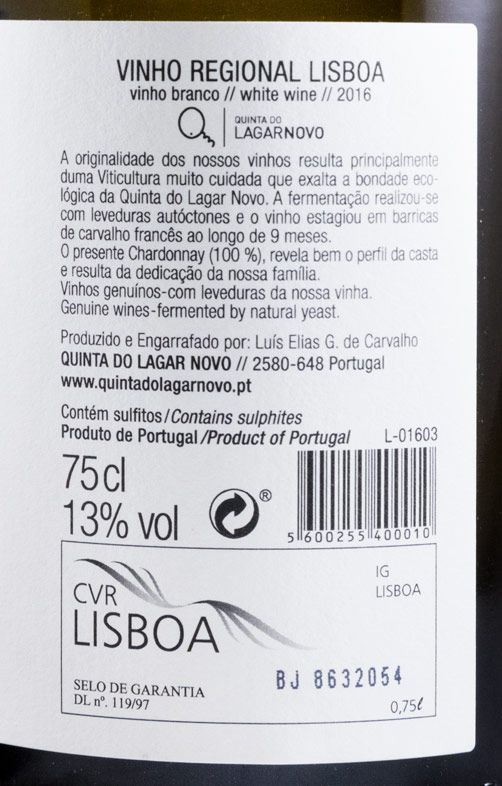 2016 Quinta do Lagar Novo Chardonnay Reserve white