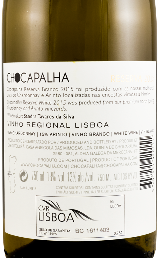 2015 Quinta de Chocapalha Reserva white
