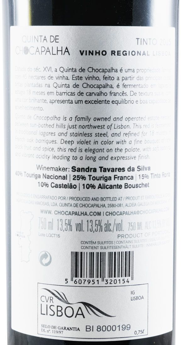 2015 Quinta de Chocapalha red