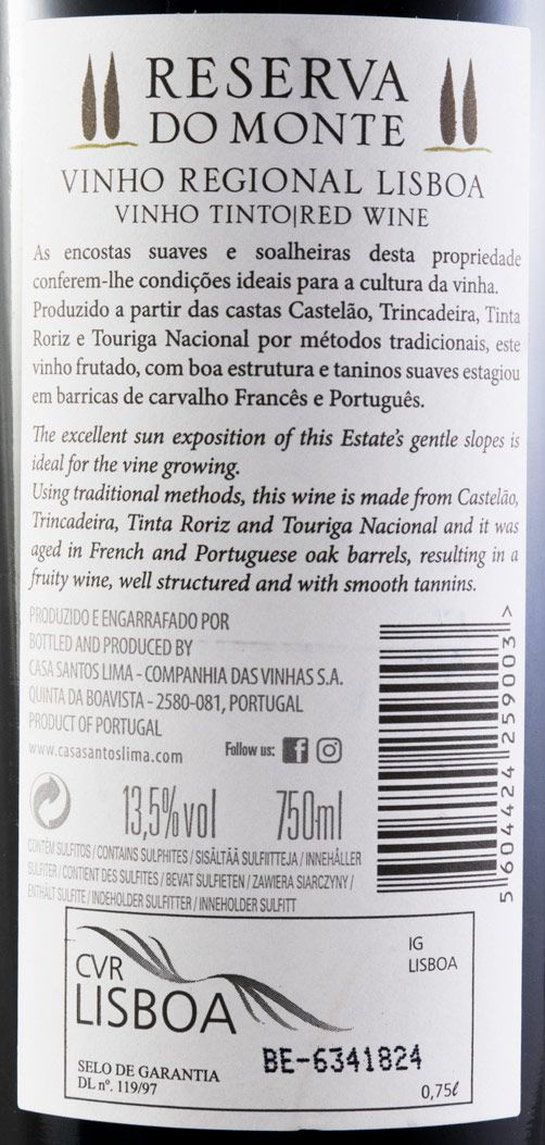 2015 Casa Santos Lima Reserva do Monte red