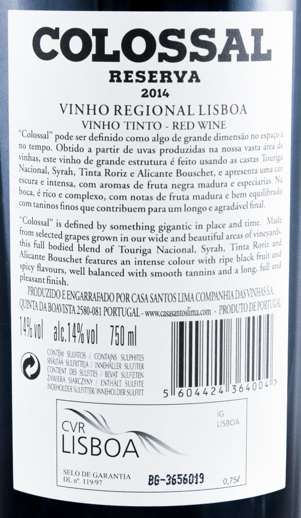 2014 Casa Santos Lima Colossal red