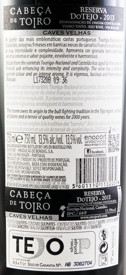 2013 Cabeça de Toiro Reserva tinto