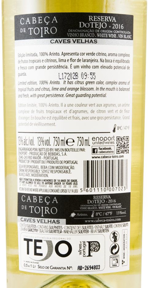 2016 Cabeça de Toiro Arinto Reserva white