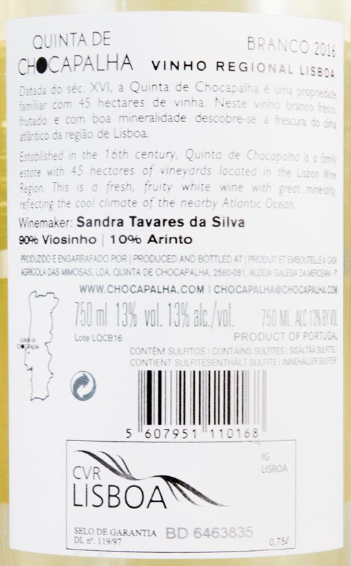 2016 Quinta de Chocapalha white