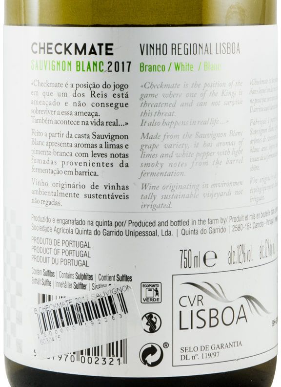 2017 Checkmate Sauvignon Blanc branco