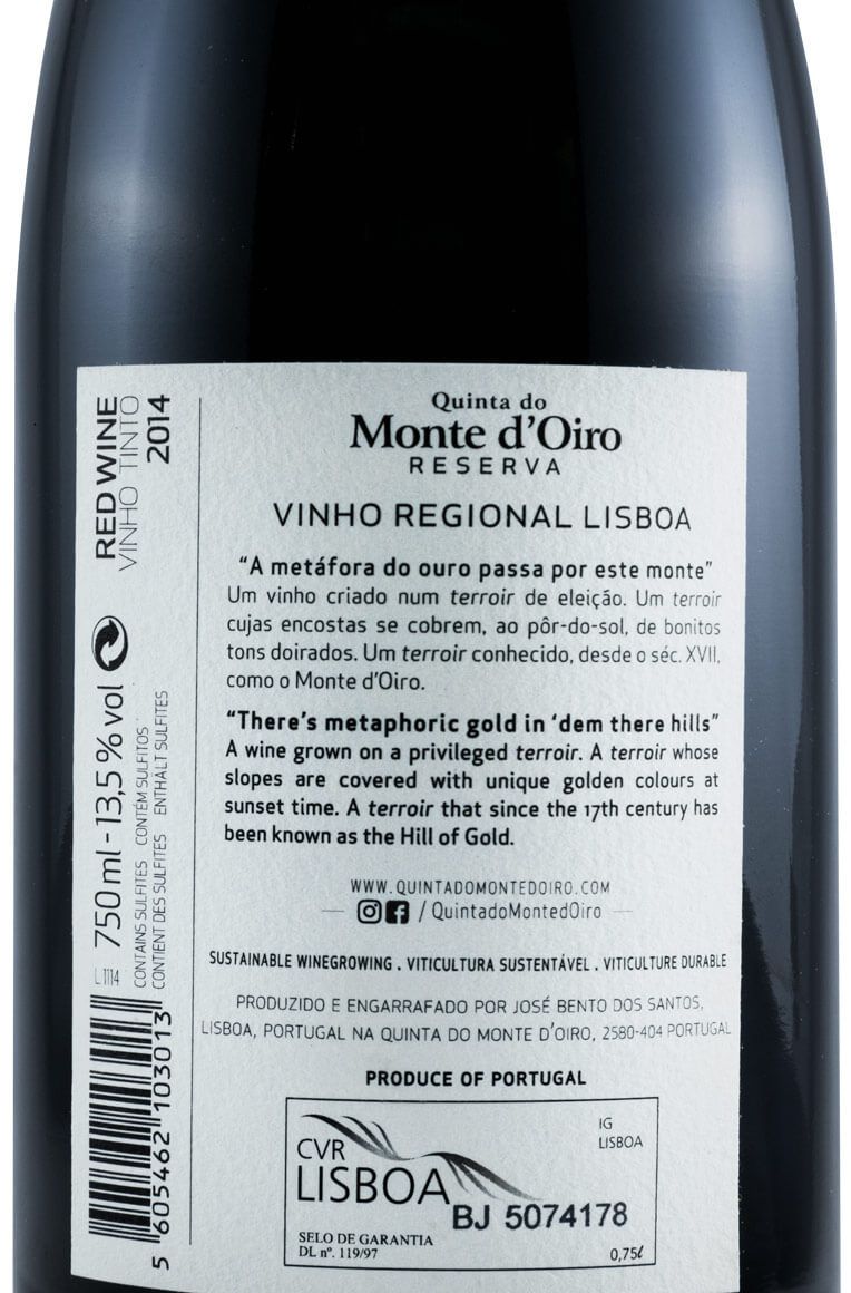 2014 Quinta do Monte d'Oiro Reserva red
