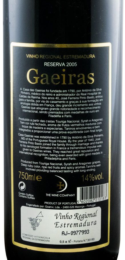 2005 Gaeiras Reserva red
