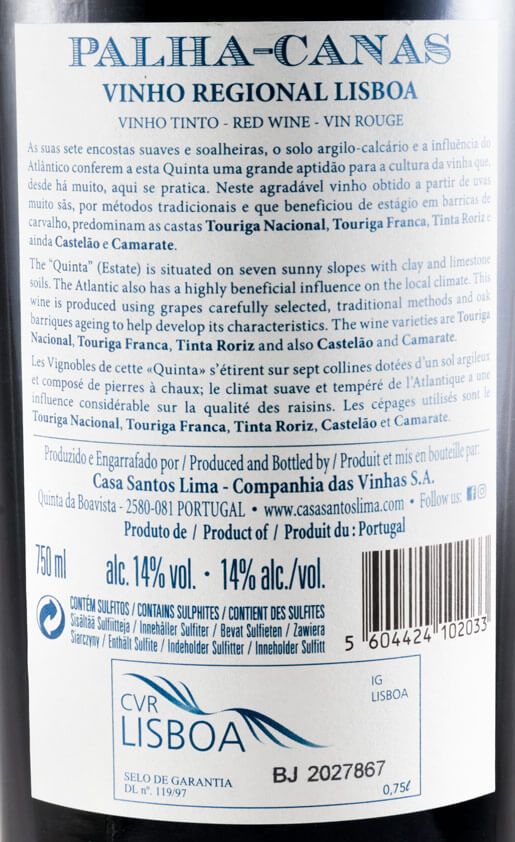 2014 Casa Santos Lima Palha-Canas tinto