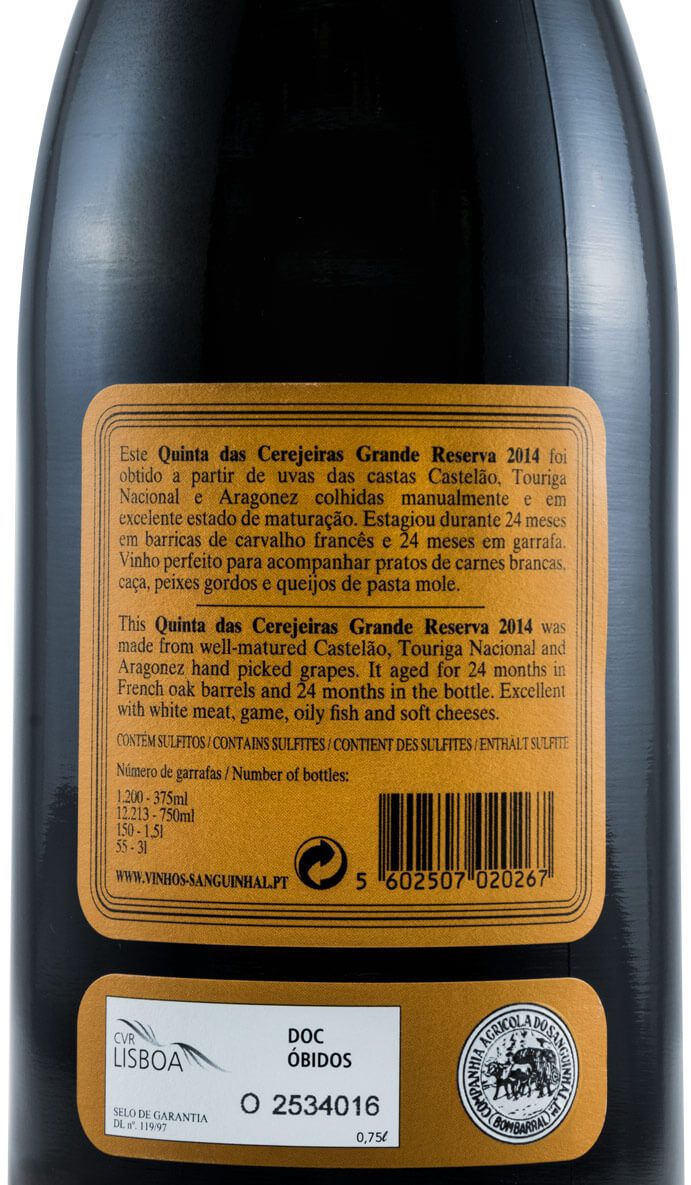 2014 Quinta das Cerejeiras Grande Reserva tinto
