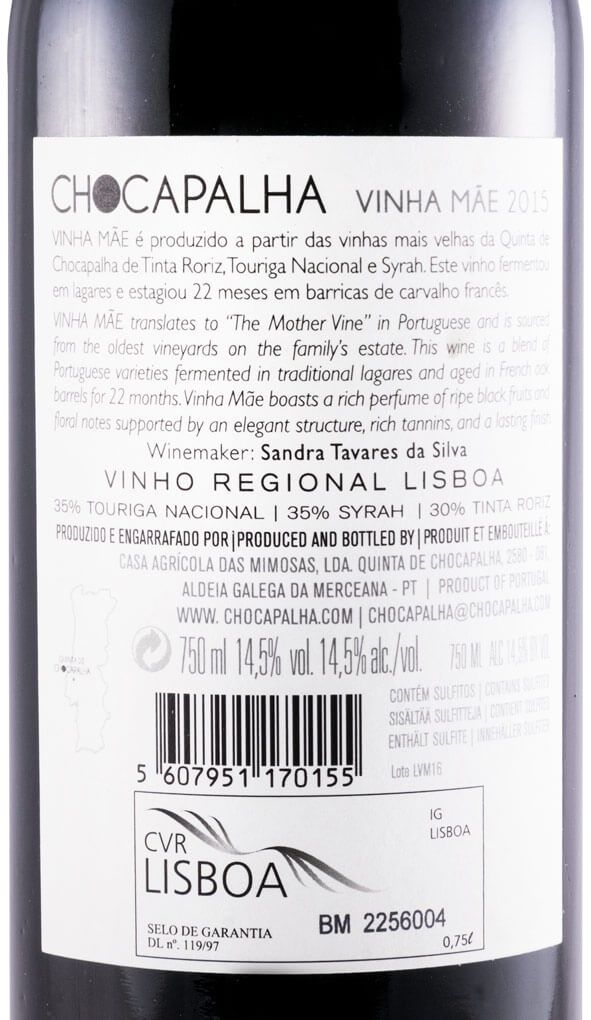 2015 Quinta de Chocapalha Vinha Mãe red