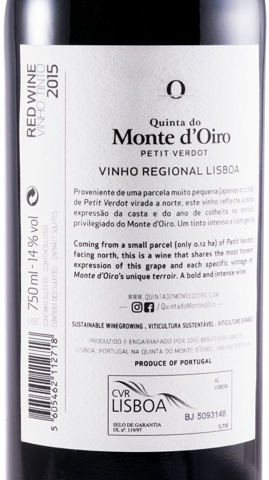 2015 Quinta do Monte d'Oiro Petit Verdot red