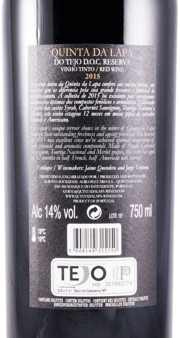 2015 Quinta da Lapa Reserva red
