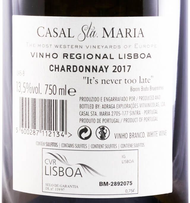 2017 Casal Sta. Maria Chardonnay branco