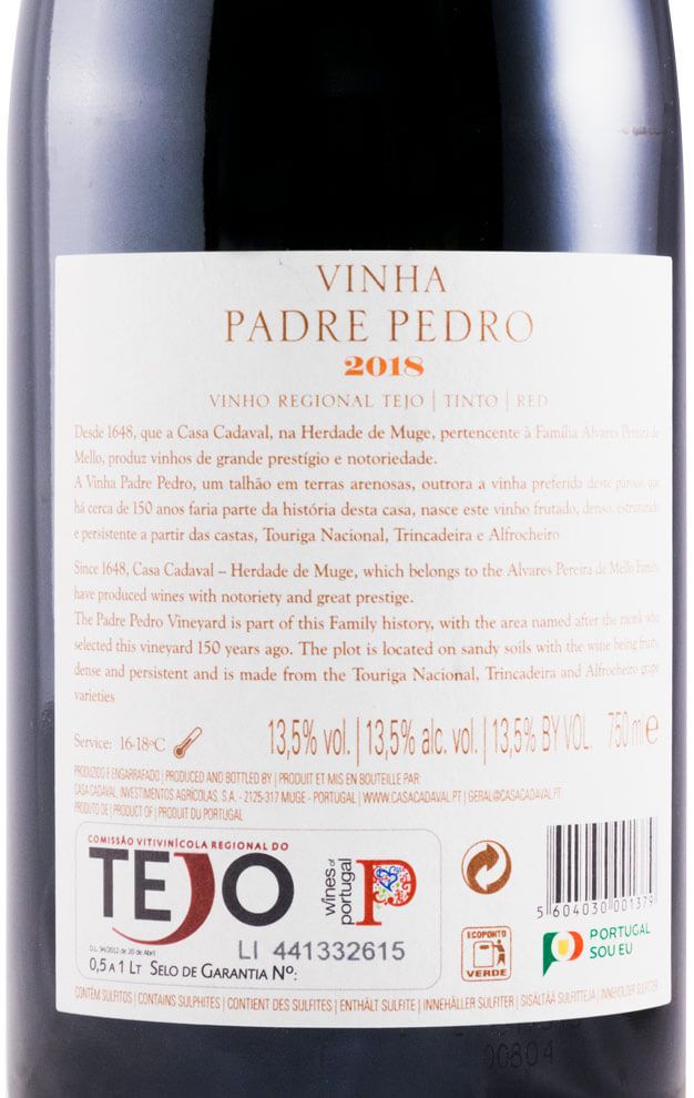 2018 Casa Cadaval Padre Pedro red