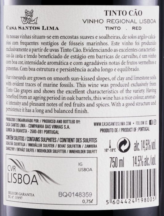 2016 Casa Santos Lima Tinto Cão red